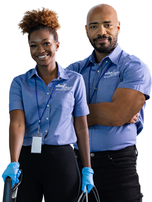 a man and woman wearing blue shirts a man and woman wearing blue shirts